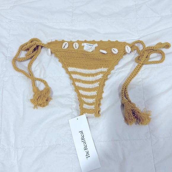 TULAROSA REMY Crochet Shell Embellished Swim Bikini Bottoms NWT SZ S - Picture 5 of 9